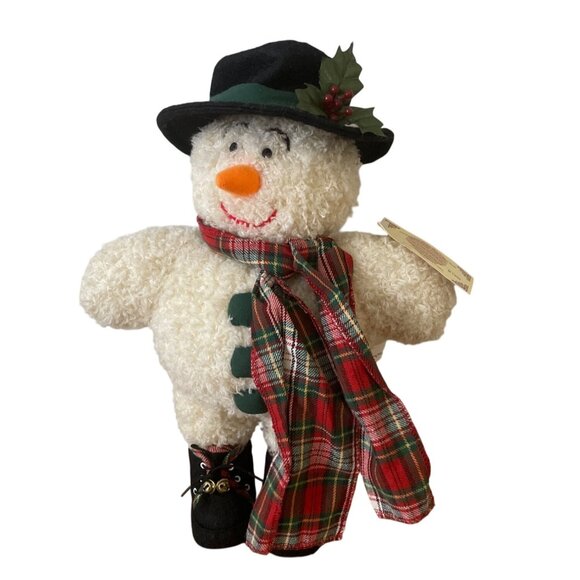 Overly-Raker Cole The Snowman Plush Designer Artisan w Hat Scarf Bell Shoes 1998 - Picture 1 of 10